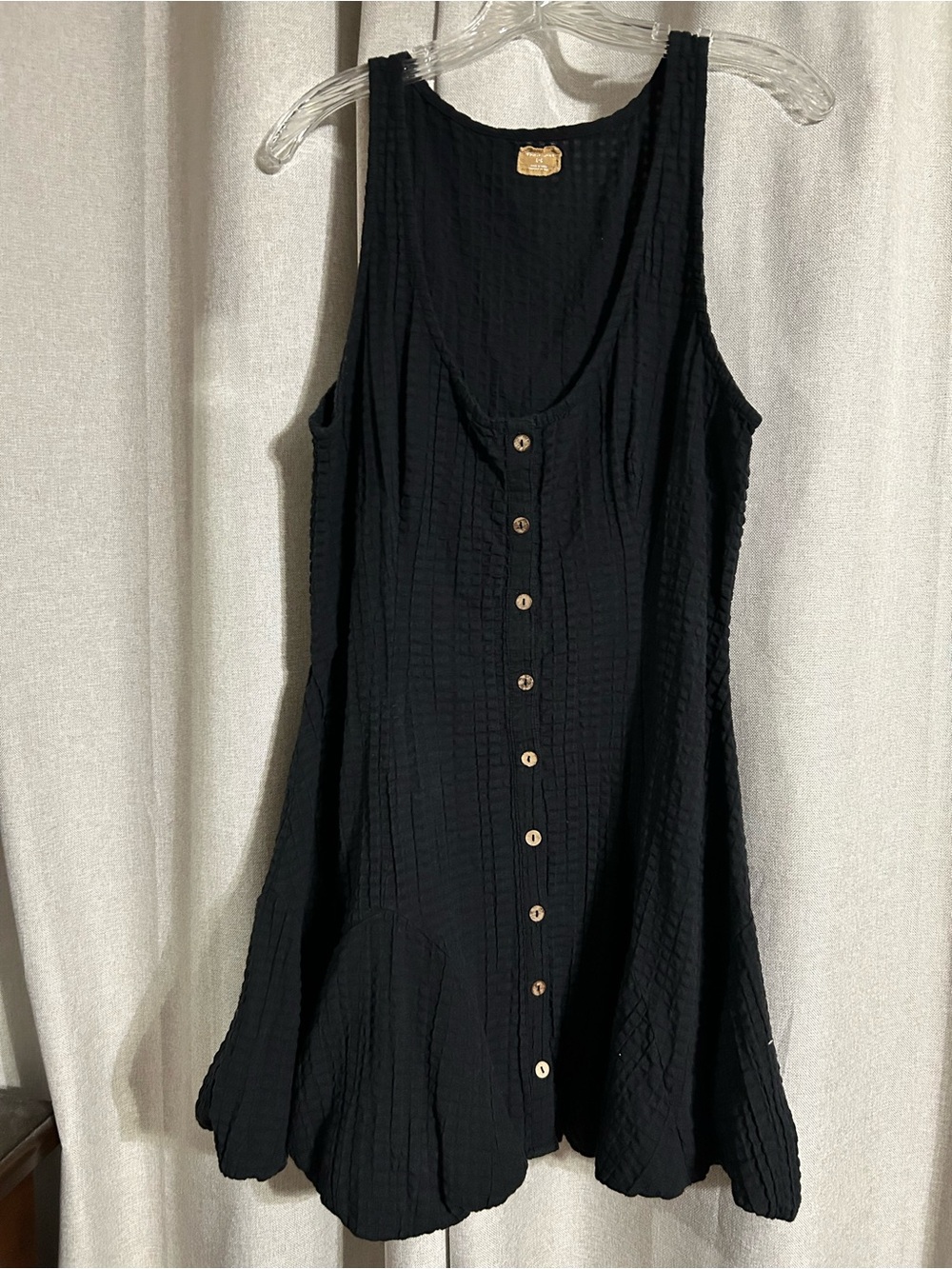 Free People Black Textured Mini Dress